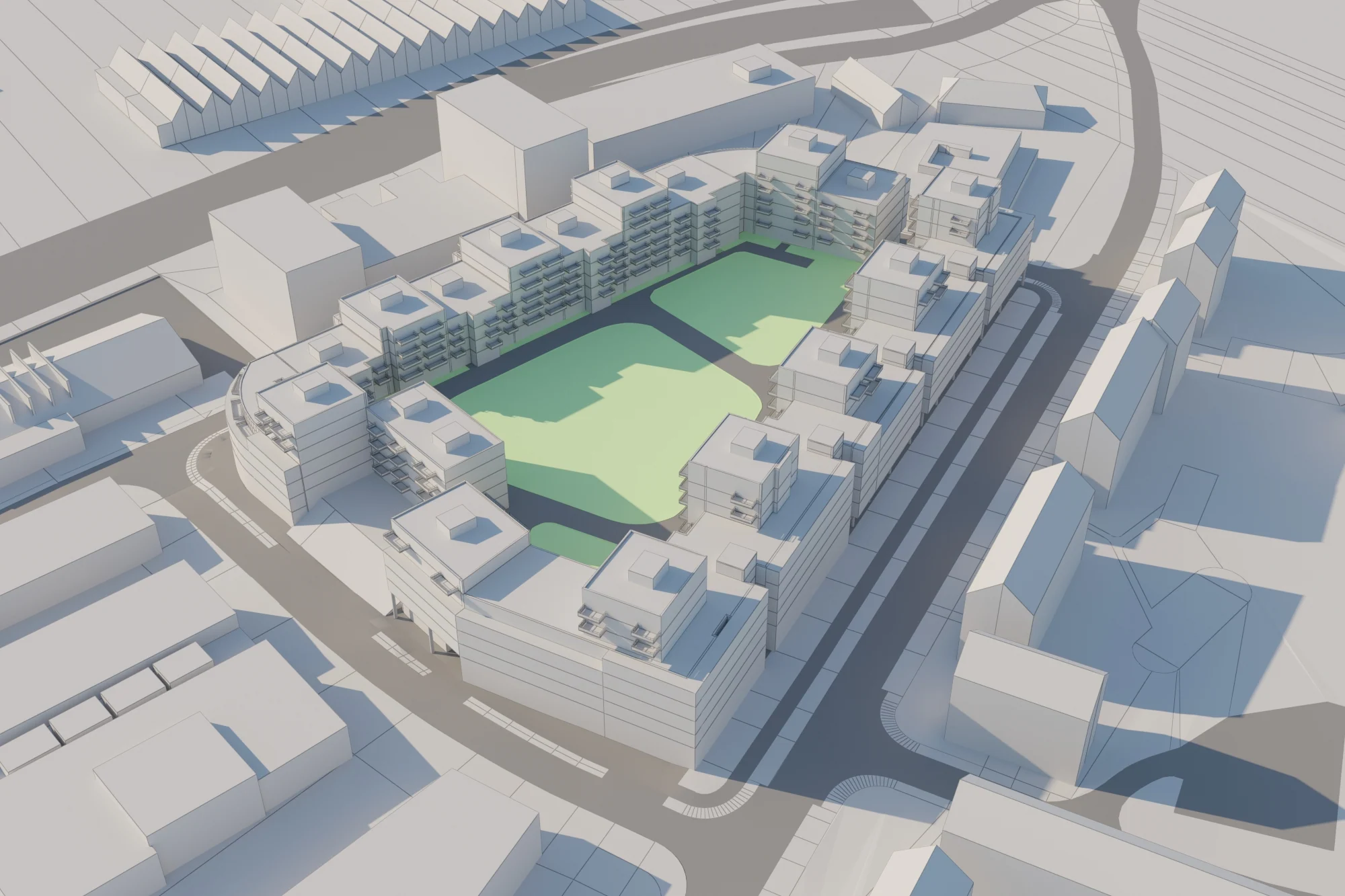 Eksteriørvisualisering av Bugge Ravn Arkitekter III.