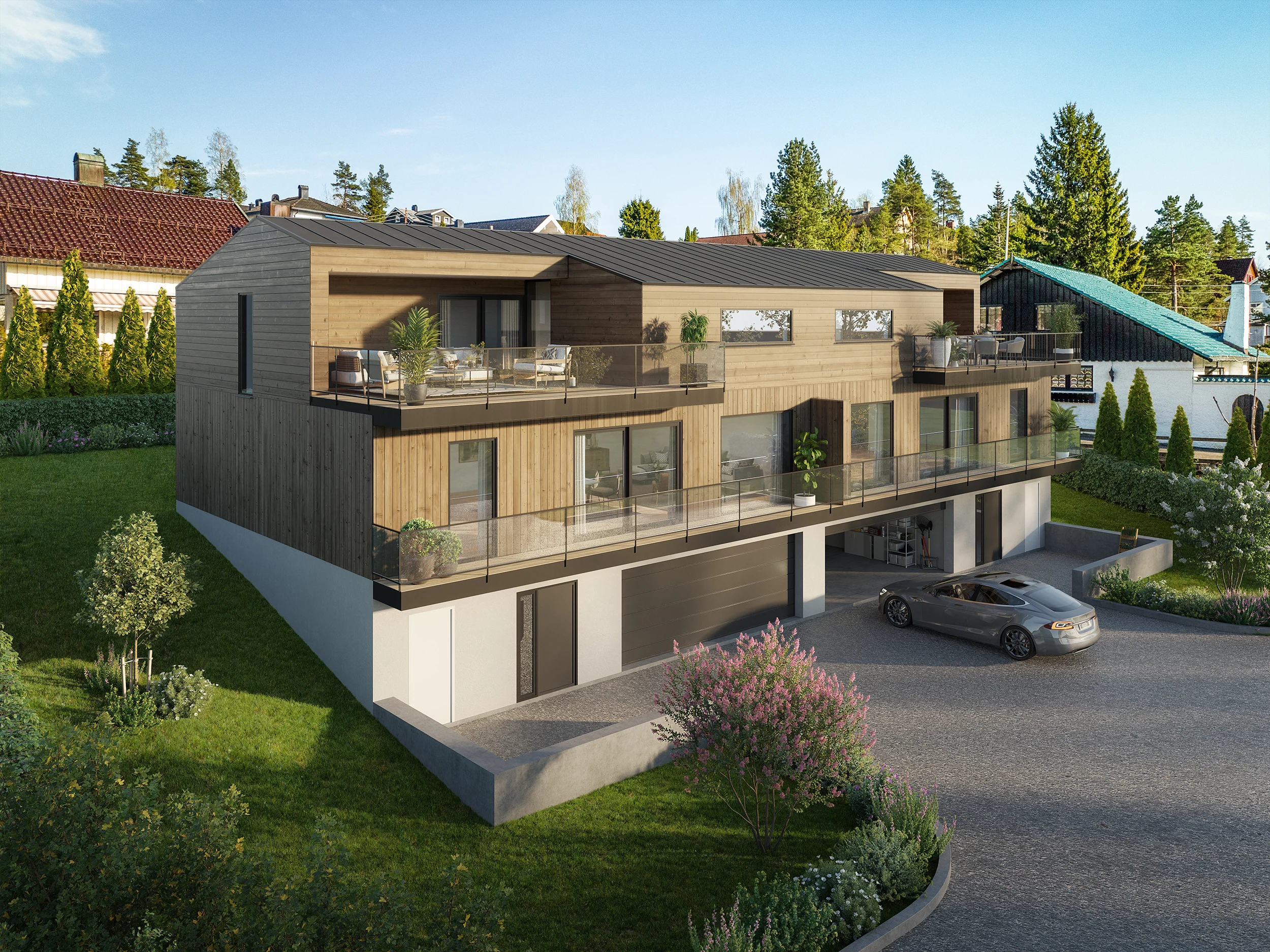 Eksteriørvisualisering av Eie: Augestadveien 41.