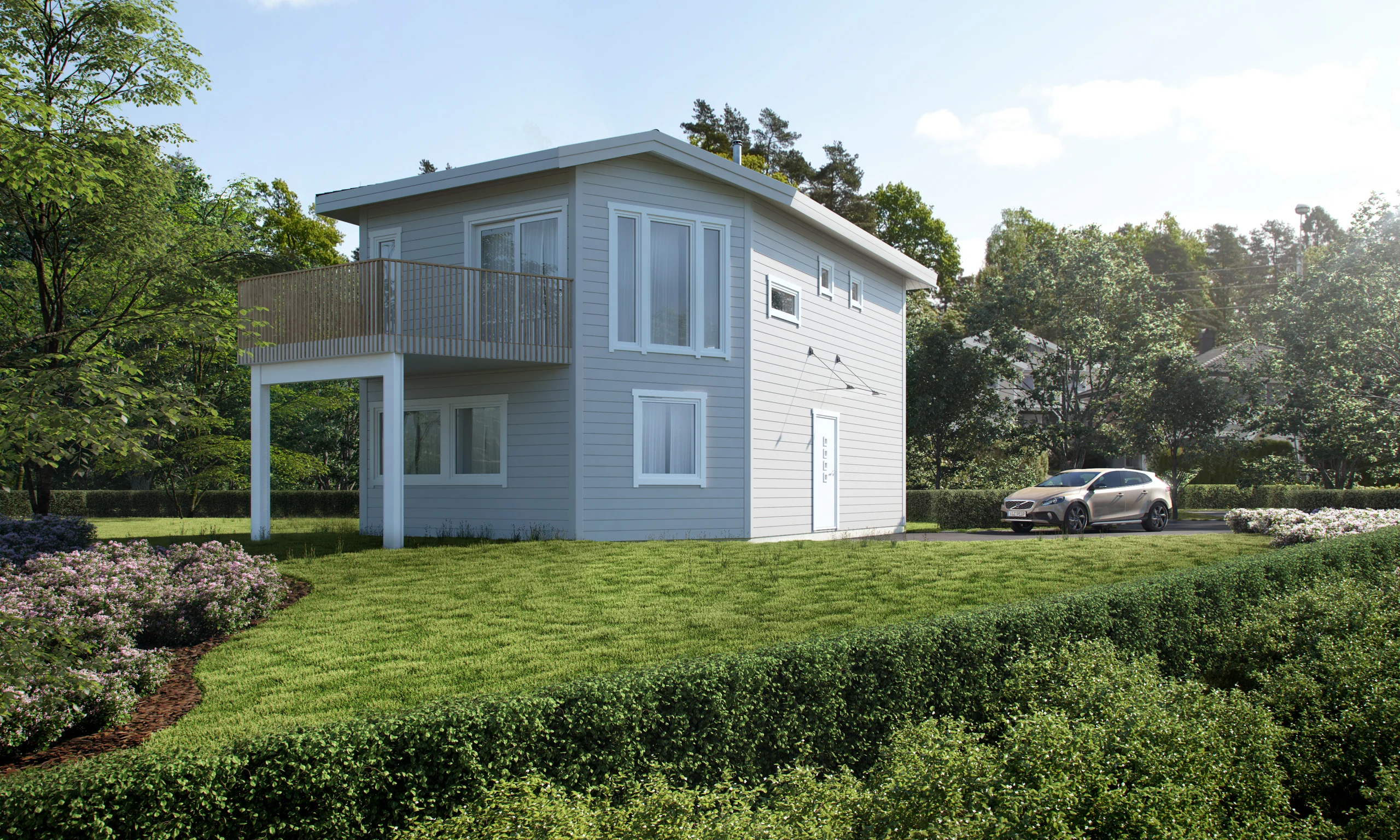 Eksteriørvisualisering av Hedalm Anebyhus: Borghild Ruds veg.