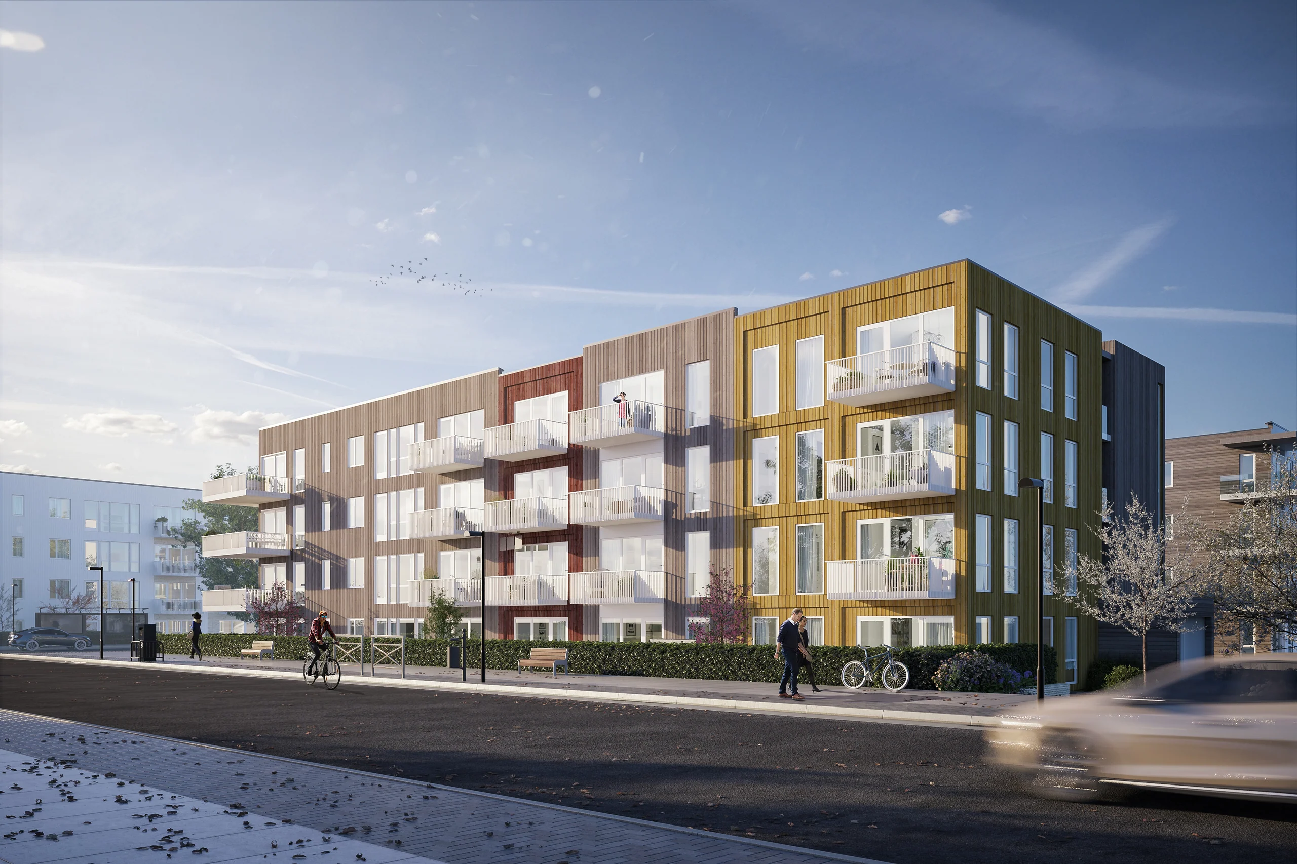 Eksteriørvisualisering av Hus 1: Blokkonsept, bilde 1 av 2.