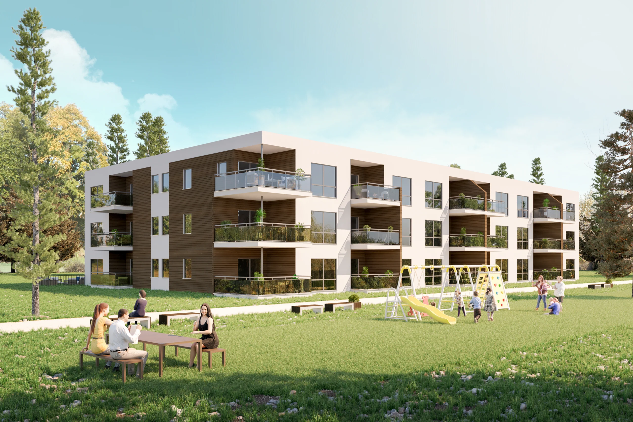 Eksteriørvisualisering av North Property.