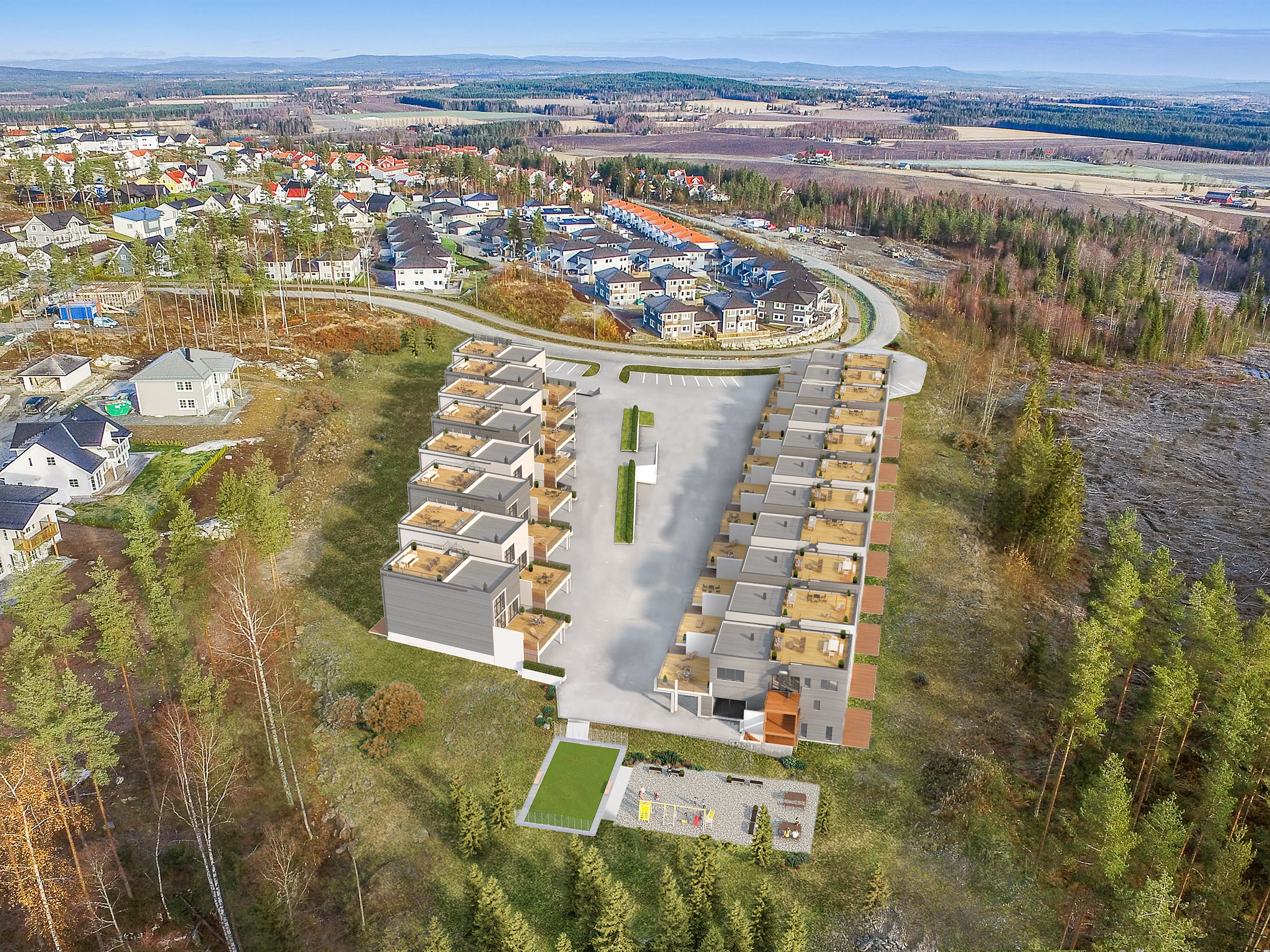 Fugleperspektiv av Papaya: Øvre Neskollen Panorama.