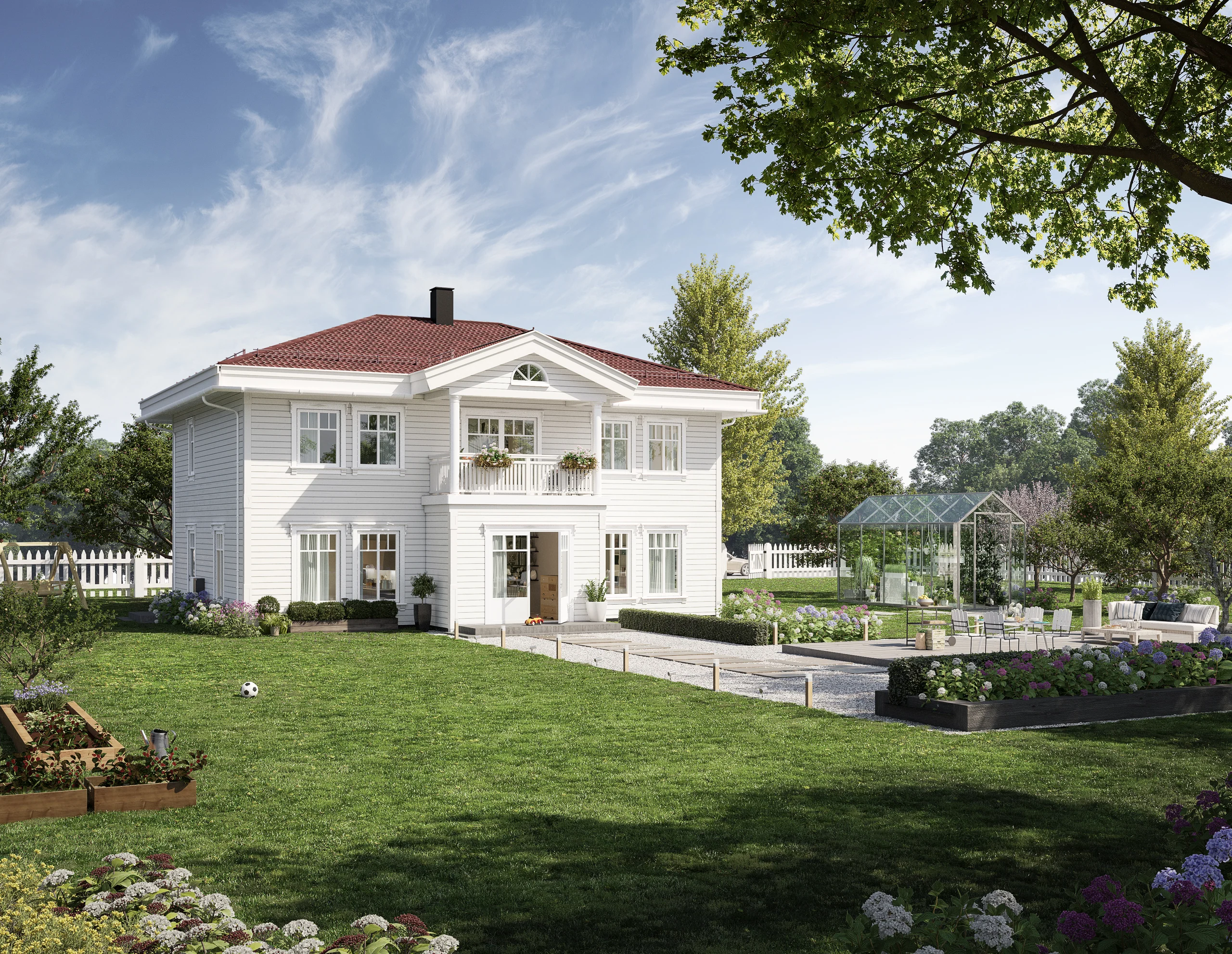 Eksteriørvisualisering av Skalahus: Herskapelig Villa.