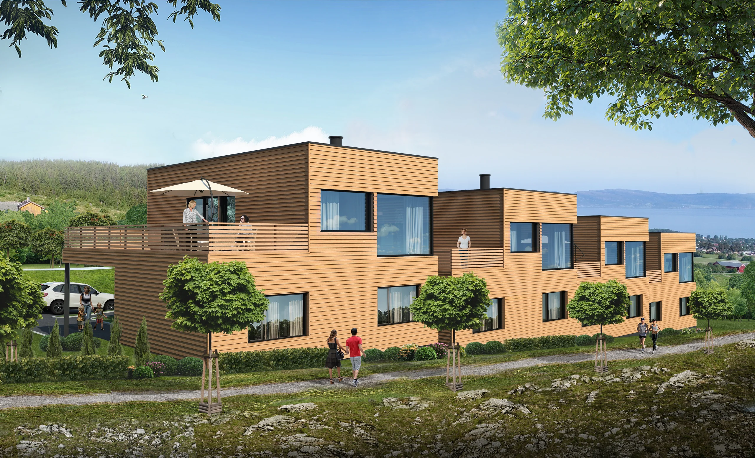 Eksteriørvisualisering av Tandem: Tesliåsen.