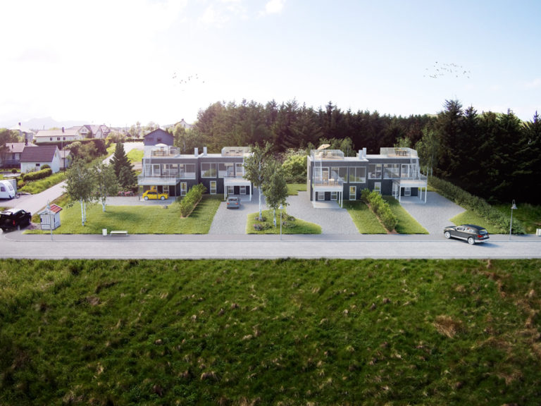 et luftfoto av et boligområde.