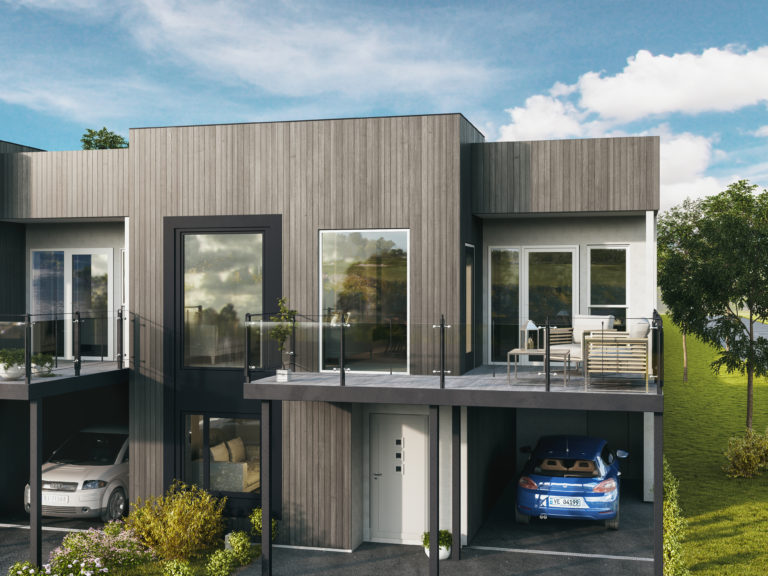 3D-visualisering av BoligPartner: Nordby Strand.