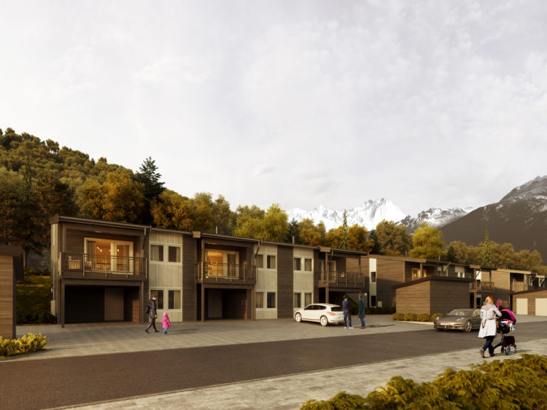 en kunstners gjengivelse av en boligutvikling i new zealand.