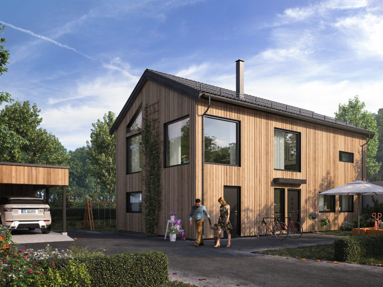 en gjengivelse av et hus.