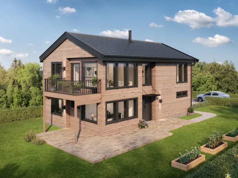 Eksteriør av hus, 3D